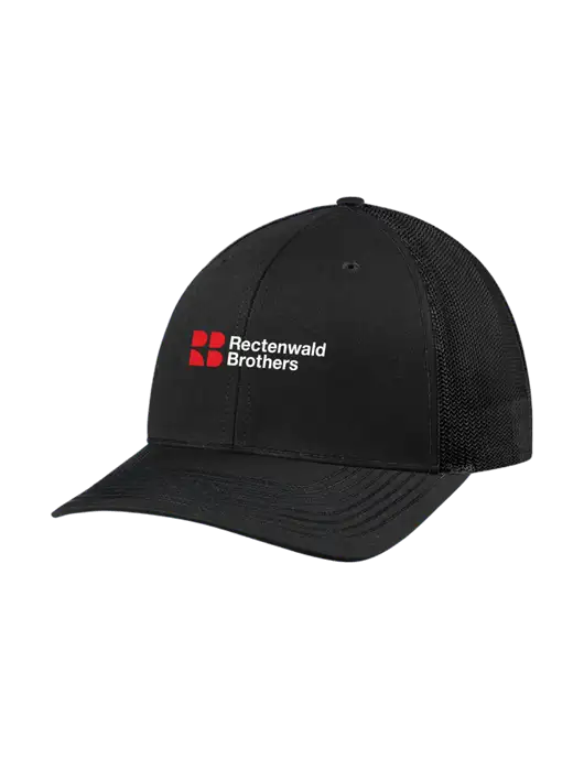 Richardson Adjustable Snapback Original 112 Trucker Cap Black w/Black Mesh w/Rectenwald Brothers