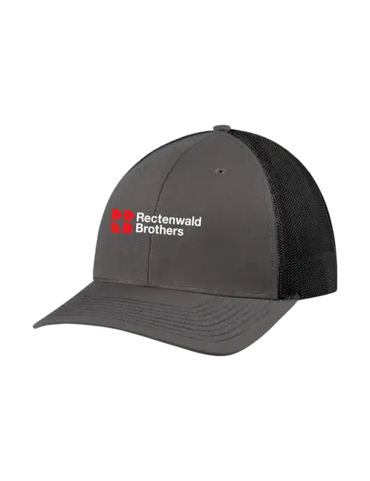 Richardson Adjustable Snapback Original 112 Trucker Cap Dark Grey w/Black Mesh w/Rectenwald Brothers