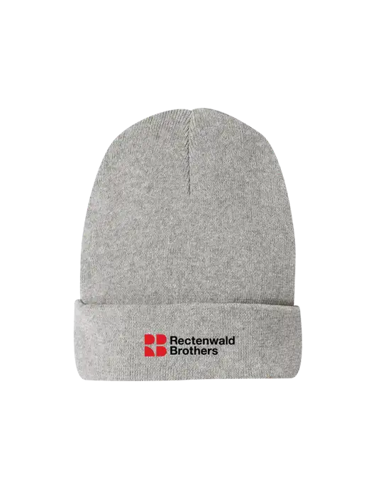 Recycled Light Heather Grey Beanie w/Rectenwald Brothers