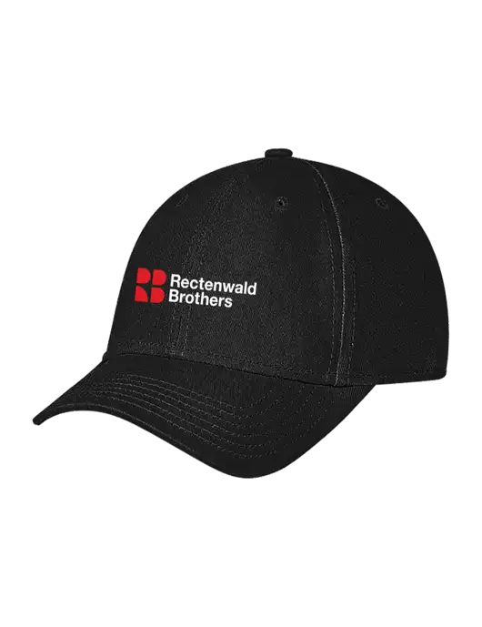 Black Structured Soft Snap Closure Hook & Loop Cap w/Rectenwald Brothers