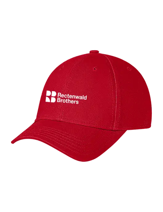 Red Structured Soft Snap Closure Hook & Loop Cap w/Rectenwald Brothers