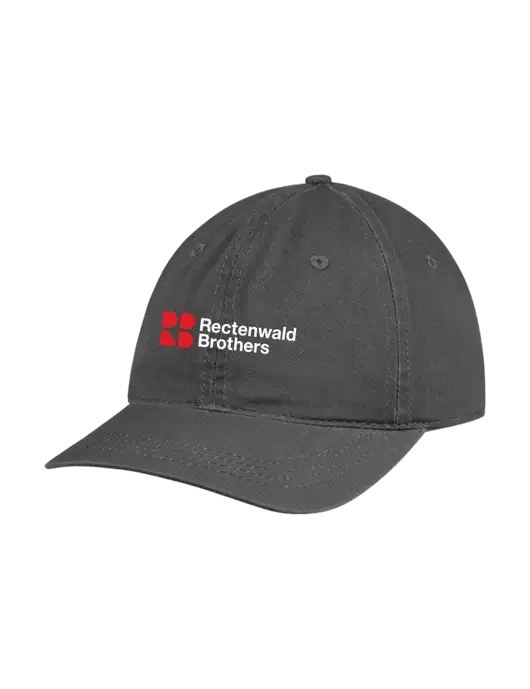 Garment Washed Unstructured Twill Charcoal Cap w/Rectenwald Brothers