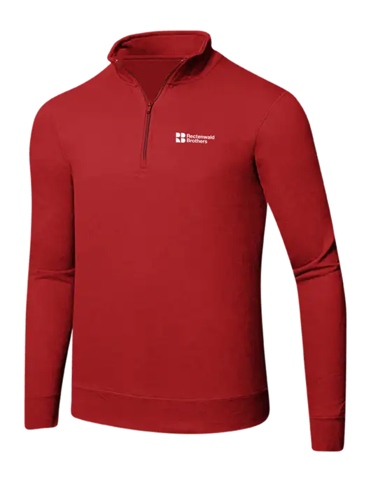 Bright Red 8.5 oz Ring Spun 1/4 Zip Pullover Sweatshirt w/Rectenwald Brothers