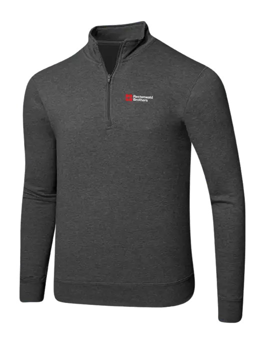 Dark Heather Grey 8.5 oz Ring Spun 1/4 Zip Pullover Sweatshirt w/Rectenwald Brothers