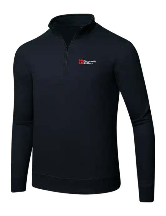 Jet Black 8.5 oz Ring Spun 1/4 Zip Pullover Sweatshirt w/Rectenwald Brothers