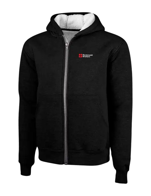 Cornerstone Black Heavyweight Sherpa Lined Hooded Fleece Jacket w/Rectenwald Brothers