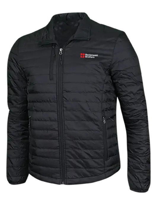 Deep Black Puffy Packable Jacket w/Rectenwald Brothers