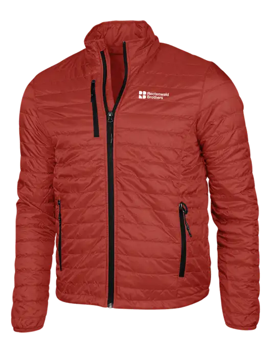 Dark Red Puffy Packable Jacket w/Rectenwald Brothers