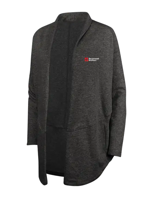Charcoal Heather/ Medium Heather Grey Womens Interlock Cardigan w/Rectenwald Brothers