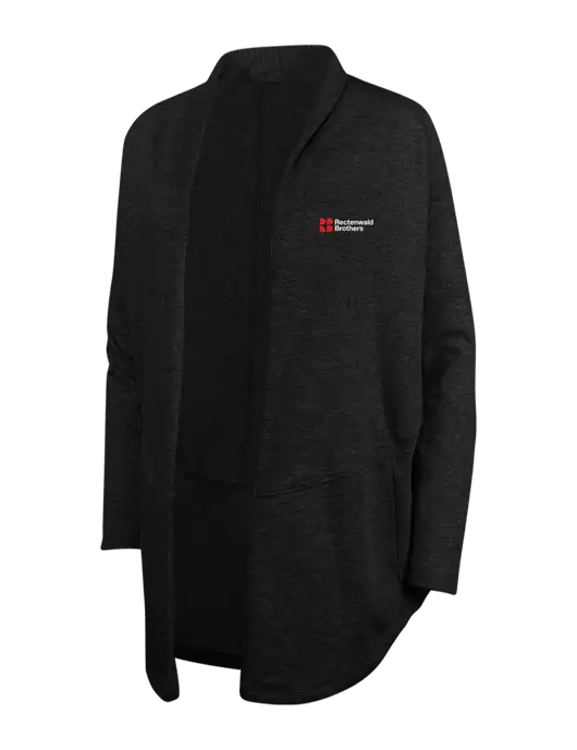 Deep Black/Charcoal Heather Womens Interlock Cardigan w/Rectenwald Brothers