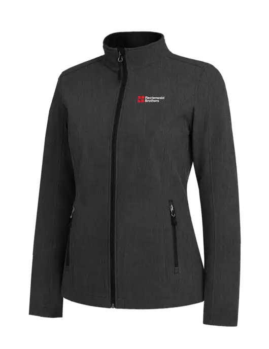 Black Charcoal Heather Womens Core Soft Shell Jacket w/Rectenwald Brothers