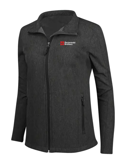 Black Charcoal Heather Womens Core Soft Shell Jacket w/Rectenwald Brothers