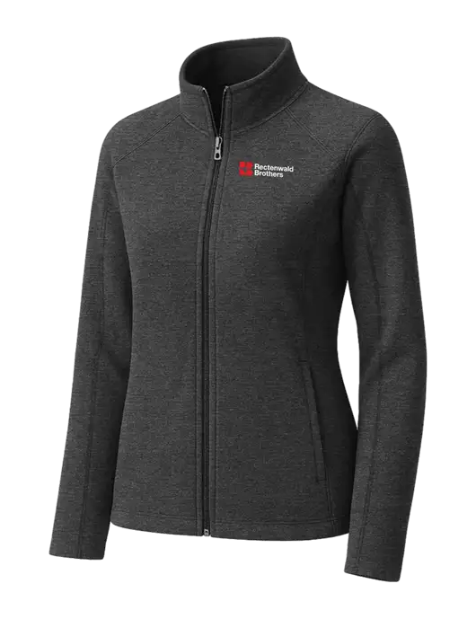 Charcoal Womens Heather Microfleece Full-Zip Jacket w/Rectenwald Brothers