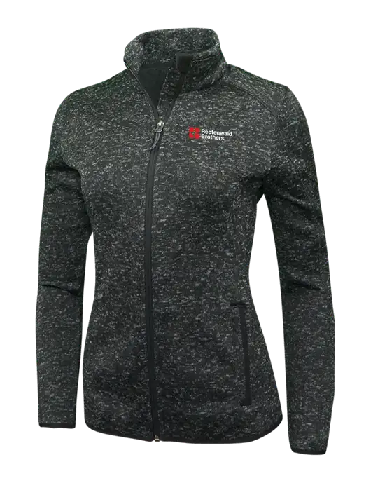 Black Heather Womens Sweater Fleece Jacket w/Rectenwald Brothers