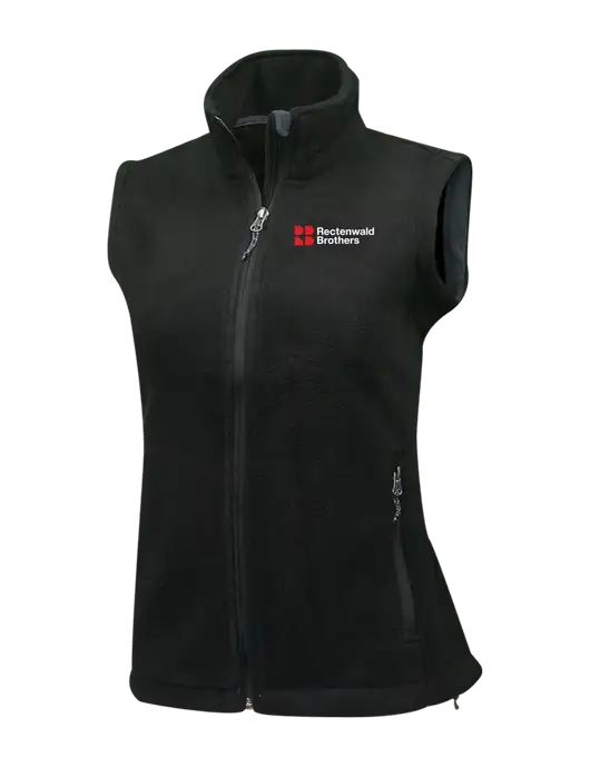 Womens Black Fleece Vest w/Rectenwald Brothers