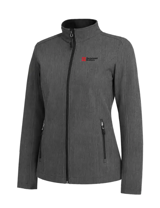 Medium Grey Heather Womens Core Soft Shell Jacket w/Rectenwald Brothers