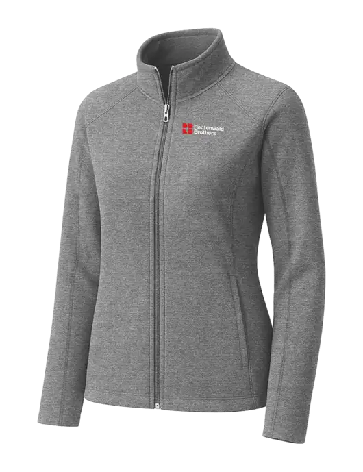 Medium Grey Womens Heather Microfleece Full-Zip Jacket w/Rectenwald Brothers