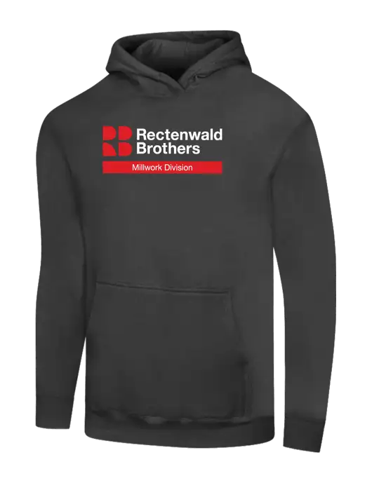 Charcoal 7.8 oz Ring Spun Hooded Sweatshirt w/Millwork Division