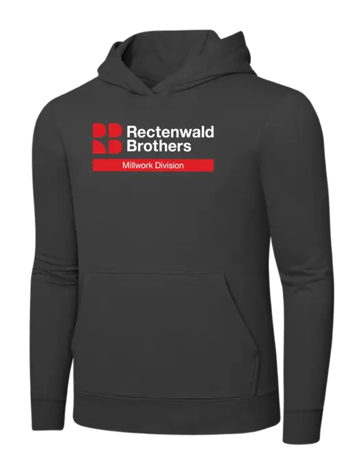 Charcoal 7.8 oz Ring Spun Hooded Sweatshirt w/Millwork Division