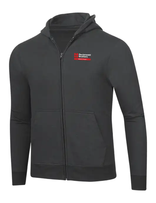 Charcoal 8.5 oz Ring Spun Zip Hooded Sweatshirt w/Millwork Division