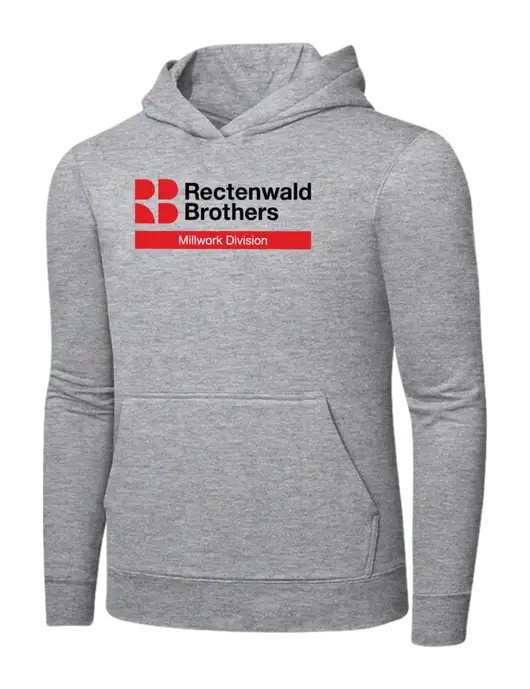 Light Grey Heather 7.8 oz Ring Spun Hooded Sweatshirt w/Millwork Division