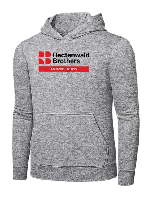 Light Grey Heather 7.8 oz Ring Spun Hooded Sweatshirt w/Millwork Division