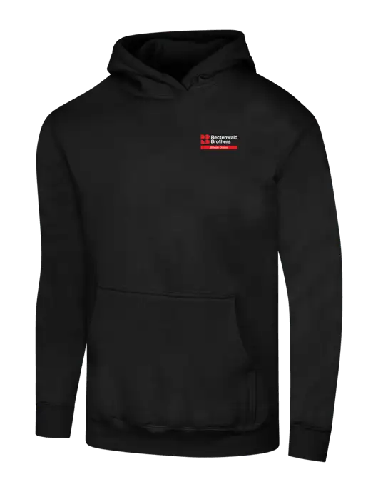 Jet Black 7.8 oz Ring Spun Hooded Sweatshirt w/Millwork Division