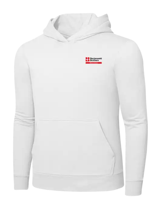 White 7.8 oz Ring Spun Hooded Sweatshirt w/Millwork Division