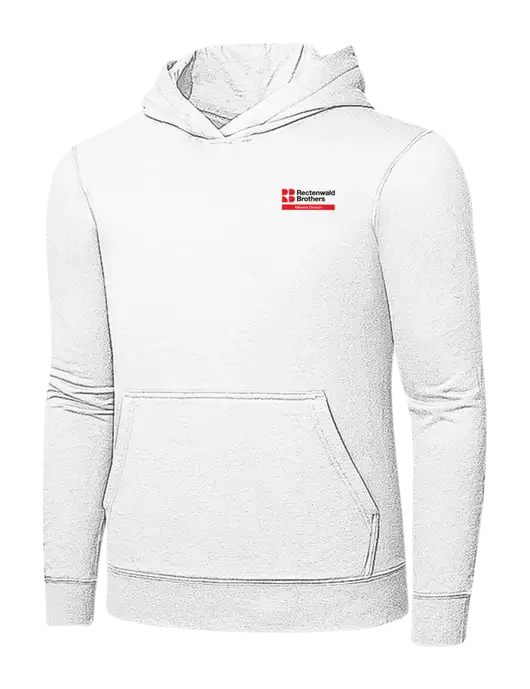 White 7.8 oz Ring Spun Hooded Sweatshirt w/Millwork Division