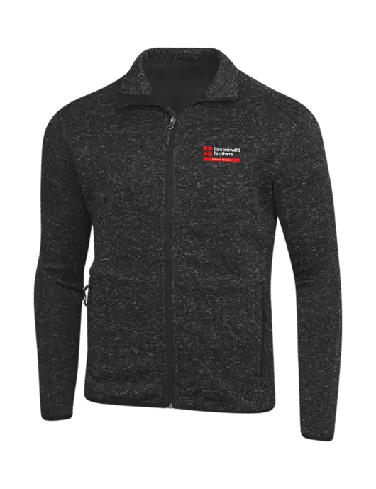 Black Heather Sweater Fleece Jacket w/Millwork Division