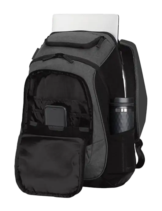 Executive Graphite Heather/Black Laptop Backpack w/Rectenwald Brothers